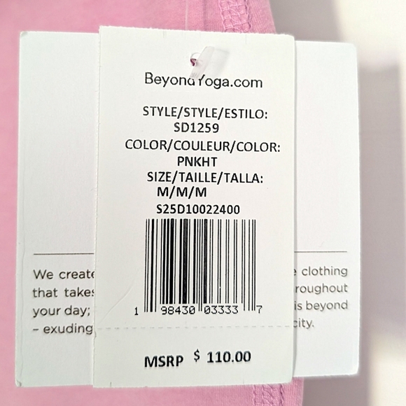 Beyond Yoga Spacedye Foldover Bootcut Pant in baby pink haze heather W's M NWT - Picture 10 of 12